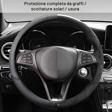 Carica l'immagine nel visualizzatore di Gallery, COFIT Coprivolante Auto in Pelle Microfibra Traspirante e Antiscivolo Copri Volante con Marcatura Centrale Copristerzo R