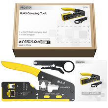 Carica l'immagine nel visualizzatore di Gallery, Proster Pinza Crimpatrice RJ45 Professionale Pass Through Multifunzione Spelafili per Cavo Rete per Connettori Strumento