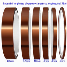 Carica l'immagine nel visualizzatore di Gallery, Gebildet 6 pezzi Polyimide Nastro Resistenti ad Alta Temperatura con Adesivo in Silicone, Kapton Nastro per Mascheratura