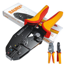 Carica l'immagine nel visualizzatore di Gallery, BAURIX® Pinza Crimpatrice Capicorda 0,5-6 mm² – a Cricchetto