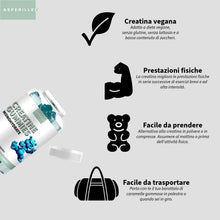 Carica l'immagine nel visualizzatore di Gallery, Creatina Monoidrata in Caramelle Gommose 2000mg Gusto Mirtillo - 60 Pezzi