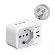 Carica l'immagine nel visualizzatore di Gallery, TESSAN Adattatore Presa Americana con USB C, 2 prese IT, 1 Schuko, Tipo B