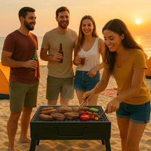 Carica l'immagine nel visualizzatore di Gallery, Barbecue Portatile a Carbone con Maniglia – Grill Compatto da Tavolo per Campeggio, Giardino, Balcone e Picnic