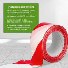 Carica l'immagine nel visualizzatore di Gallery, Amig – Nastro segnaletico non adesivo – Per segnalazione e avvertimento di pericolo – Impermeabile e flessibile – PVC – 