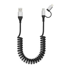 Carica l'immagine nel visualizzatore di Gallery, Cavo iPhone Spirale Compatibile con Apple Carplay e Android Auto [Certificato MFi] Caricabatterie retrattile con sincron