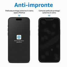 Carica l'immagine nel visualizzatore di Gallery, Mothca Vetro Temperato Opaco per iPhone 15 Pro, Pellicola Protettiva con Incisione Nanostrutturata, Anti-Impronte e Anti