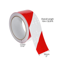 Carica l'immagine nel visualizzatore di Gallery, QWORK® 5cm x 10m Nastro Catarifrangente Rosso e Bianco - Impermeabile, Adesivo di Alta Qualità per Sicurezza su Veicoli,