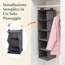 Carica l'immagine nel visualizzatore di Gallery, Lifewit Organizer Armadio Appendere con 5 Ripiani, 102 cm, Grigio, Set di 2