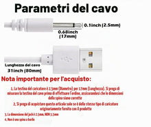 Carica l'immagine nel visualizzatore di Gallery, 2 Pezzi | Sostitutivo Cavo di Ricarica USB Caricabatterie CC 2,5mm | Ricarica Rapida | Per Massaggiatori e Altri Disposi