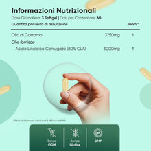 Carica l'immagine nel visualizzatore di Gallery, CLA 3000mg per Dose, 180 Softgel Vegane, 80% di Acido Linoleico Coniugato