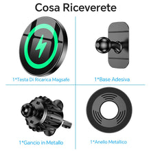 Carica l'immagine nel visualizzatore di Gallery, Coolpow Caricatore Wireless Auto per MagSafe【15W Ricarica Rapida】 Magnetico Porta Cellulare Auto【Mani Libere】 Regolabile