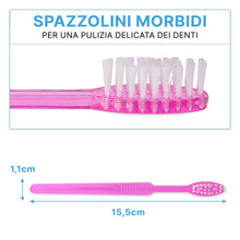 Carica l'immagine nel visualizzatore di Gallery, 100x ARNOMED spazzolini monouso con dentifricio, spazzolini confezionati singolarmente, spazzolino rosso, blu, verde e g
