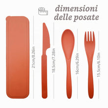 Carica l'immagine nel visualizzatore di Gallery, 4 Set di Posate da Campeggio Set di Posate da Viaggio con Custodia 4 colori