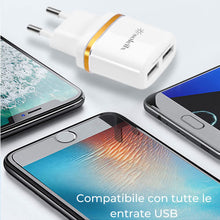 Carica l'immagine nel visualizzatore di Gallery, Caricatore USB da Muro, 3.1A 5V Caricabatterie Alimentatore Presa USB 2 Porte, Spina per modelli iPhone XS Max XR X 8 7 