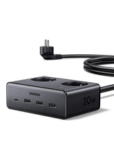 Carica l'immagine nel visualizzatore di Gallery, UGREEN 6 IN 1 Ciabatta Multipresa Elettrica 3680W 2 AC 4 USB PD 1.5M Nero