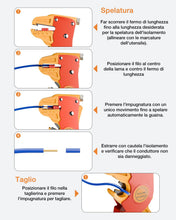 Carica l'immagine nel visualizzatore di Gallery, VCELINK Pinza Spelafili Automatica 2 in 1, Rosso/Arancione, Lama, 1 Pezzo