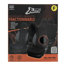 Carica l'immagine nel visualizzatore di Gallery, Set Fodere Auto Panchina Frazionabile 60/40 Nero Airbag ISOFIX