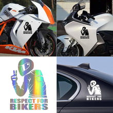 Carica l'immagine nel visualizzatore di Gallery, 3 Pezzi Adesivi per Auto Rispetto per Motociclisti Decorazione per Auto Moto Computer Portatile Skateboard per Veicoli A