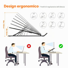 Carica l'immagine nel visualizzatore di Gallery, GRIFEMA Supporto PC Portatile e Laptop Regolabile, Rialzo Pieghevole