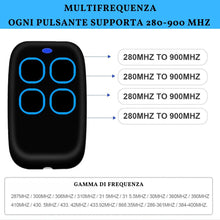 Carica l'immagine nel visualizzatore di Gallery, Telecomando Cancello Universali 4 in 1, Telecomando Rolling Code universale multifrequenza da 280 a 868mhz. Radiocomando