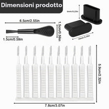 Carica l'immagine nel visualizzatore di Gallery, WeddHuis 1 Set Kit Pulizia Smartphone USB C Spazzole Pulizia Telefono Porta Anti-Polvere per Connettore, Altoparlante e 