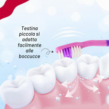 Carica l'immagine nel visualizzatore di Gallery, Spazzolino da denti piccoli Disney Stitch per bambini con cappuccio di protezione, setole morbide arrotondate, impugnatu