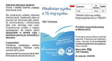 Carica l'immagine nel visualizzatore di Gallery, Vitamintrend Zinco ad alto dosaggio 15 mg da picolinato di zinco, 180 compresse, facili da deglutire, integratore alimen
