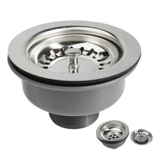 Carica l'immagine nel visualizzatore di Gallery, Scarico Lavello Inox Ø 114 mm G1½ + tappo lavandino, 304 Acciaio Inossidabile + ABS, Scarico 114mm Adatto ai Fori Lavell