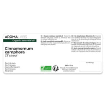 Carica l'immagine nel visualizzatore di Gallery, Ravintsara BIO (Cinnamomum camphora CT cineolo) - 30 mL - Olio Essenziale Chemiotipizzato e Certificato AB - Aroma Labs 