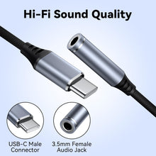 Carica l'immagine nel visualizzatore di Gallery, Amzpas Adattatore Jack per Cuffie USB C a 3.5mm, Adattatore Audio USB C a Cavo Dongle Aux per Samsung Galaxy S22 S21 S20