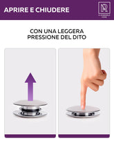 Carica l'immagine nel visualizzatore di Gallery, M. ROSENFELD HOME Piletta Lavabo Click Clack Cromata con Troppo Pieno
