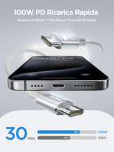 Carica l'immagine nel visualizzatore di Gallery, Cavo USB C a USB C 100W 2M Cavo USB Type-C PD 5A Ricarica Rapida Cavetto