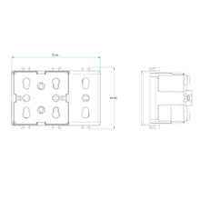 Carica l'immagine nel visualizzatore di Gallery, 4box - Presa da Incasso Side XL Compatibile con Bticino® Matix™. 4 Prese in 1: permette di collegare una spina schuko e 