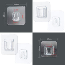 Carica l'immagine nel visualizzatore di Gallery, 10 Ganci Autoadesivi Trasparenti Extra Forti – Supportano 10 kg – Senza Forare – Ideale per Cucina, Bagno, Vetro, Piastr