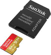 Carica l'immagine nel visualizzatore di Gallery, SanDisk 64 GB Scheda microSDXC Extreme per Action Cam e Drones + adattatore SD + RescuePRO Deluxe, fino a 170 MB/s, con 