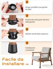 Carica l'immagine nel visualizzatore di Gallery, gommini Per Sedie Extra Piccole 24 Pezzi - Coprigambe/feltrini Per Sedia Rotondi/Nero Scuro/Gel Di Silice,Feltro 360°- P