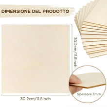 Carica l'immagine nel visualizzatore di Gallery, LotFancy 12 Fogli Compensato 3 mm, 30 x 30cm, Pannello Compensato Fai da Te