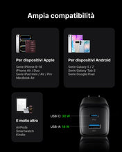 Carica l'immagine nel visualizzatore di Gallery, INIU Caricatore USB C, 30W GaN Caricabatterie Carica Rapida con 1.5m Cavo