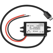 Carica l'immagine nel visualizzatore di Gallery, Greluma 1 Pezzo Convertitore impermeabile da 12V a 5V 3A, adattatore di alimentazione per modulo step down DC-DC USB C d