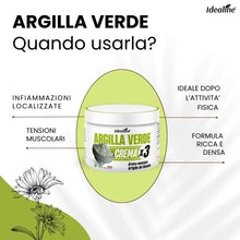 Carica l'immagine nel visualizzatore di Gallery, Idealine Argilla Verde Ventilata Antinfiammatoria 500ml, Crema Massaggio, Arnica e Artiglio del Diavolo per Tensioni Mus