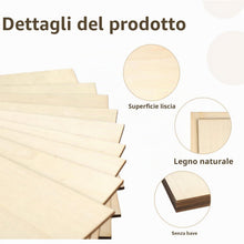 Carica l'immagine nel visualizzatore di Gallery, (9 Pezzi) Pannello Compensato 3mm, Compensato 3mm x 300 x 200 mm (+/- 0,5 mm), Pannello Legno Multiplex di Alta Qualità,