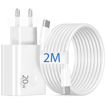 Carica l'immagine nel visualizzatore di Gallery, 20W Caricatore Caricabatterie USB C + 2M Cavo per iPhone 18 Pro Max 17 16