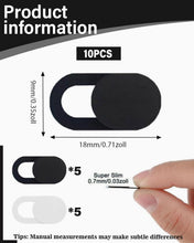 Carica l'immagine nel visualizzatore di Gallery, 10 Pezzi Copertura Privacy per Webcam, Cover Scorrevole Ultra Sottile per Laptop/MacBook/Smartphone/iPad
