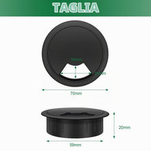 Carica l'immagine nel visualizzatore di Gallery, Bolatus 2 passacavo da scrivania, 60 mm, in plastica, nero, ufficio