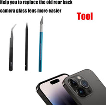 Carica l'immagine nel visualizzatore di Gallery, Vetro di Ricambio per Fotocamera Posteriore per iPhone 14 Pro/Pro Max - Antigraffio, impermeabile, con adesivo preinstal