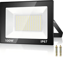 Carica l'immagine nel visualizzatore di Gallery, 100W Faretto LED da Esterno , Faro LED da Esterno 10000LM 7000K Faretti LED, 144 Chips IP67 Impermeabile Super Luminoso 