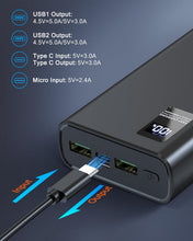 Carica l'immagine nel visualizzatore di Gallery, Power Bank 24000 mAh, power bank piccolo ma forte (USB C Output &amp; Input) 5 A, batteria esterna per cellulare con funzion