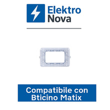 Carica l'immagine nel visualizzatore di Gallery, Elektronova, supporto 3 posti (503) compatibile con BTicino Matix, confezione da 10 pezzi