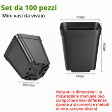 Carica l'immagine nel visualizzatore di Gallery, 100 Pezzi Vasetti per Piantine, Vasi da Semina Quadrati in Plastica con Fori di Drenaggio, Mini Vasi da Fiori per Succul