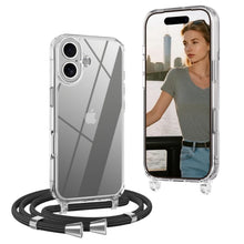 Carica l'immagine nel visualizzatore di Gallery, Trasparente Cover con Cordino per iPhone 17 6,3'', Nero